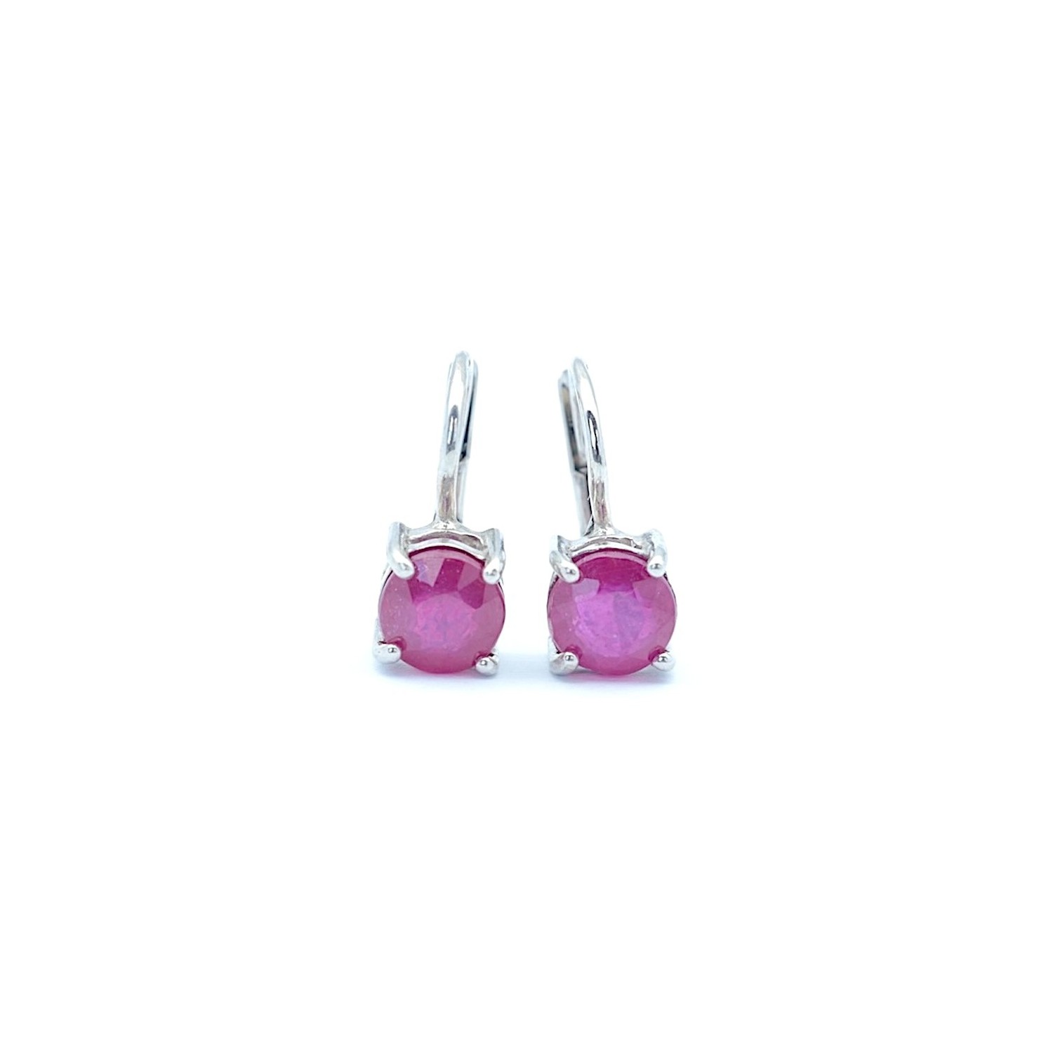Rubínové náušnice stříbrné