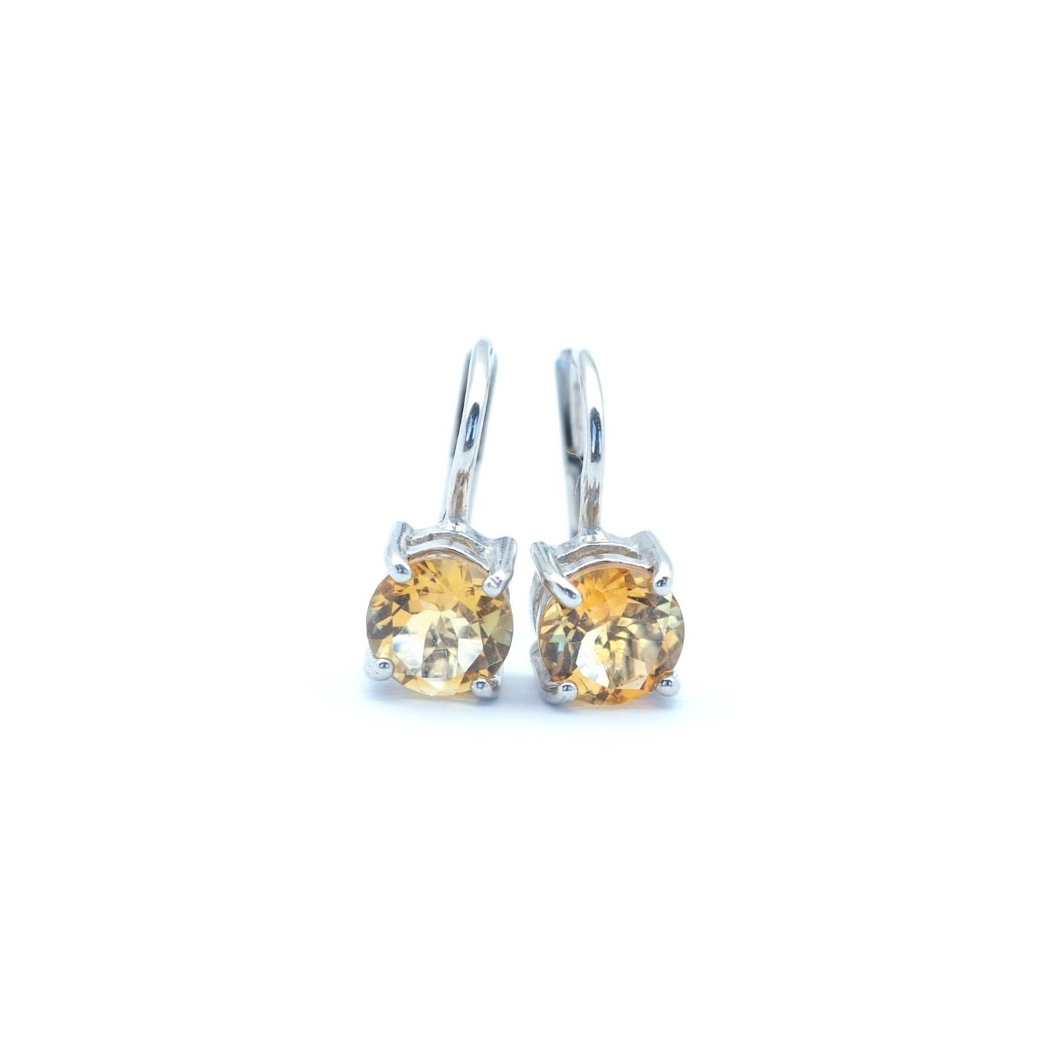 Stříbrné náušnice přírodní citrín