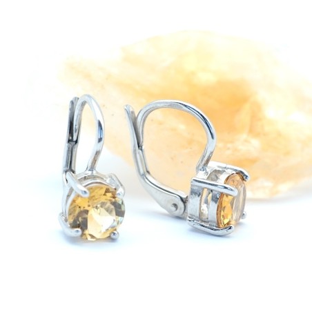 Stříbrné náušnice přírodní citrín