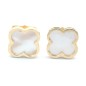 Zlaté náušnice s perleťovým čtyřlístkem