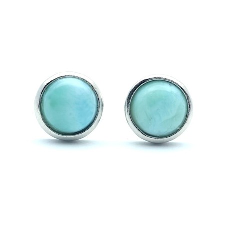 Náušnice z larimaru ve stříbře/Puzetkové zapínání.