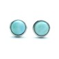 Stříbrné náušnice z larimaru - kulaté