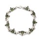 Stříbrný náramek s broušenými vltavíny a českými granáty