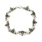 Stříbrný náramek s broušenými vltavíny a českými granáty