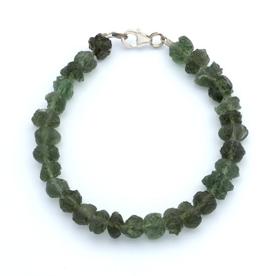 Náramek ze surových vltavínů/ Pravý přírodní vltavínový šperk.